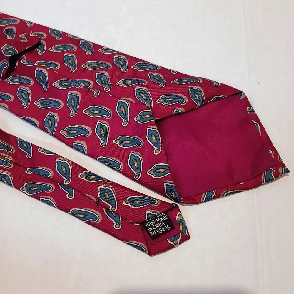 Vintage Isaco Chili Pepper Silk Neck Tie-Handmade-Novelty Print-Fathers Day